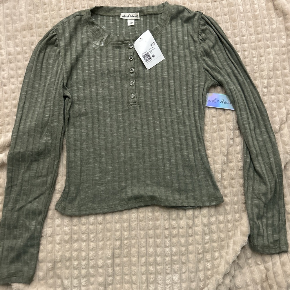 Green Long Sleeve Henley